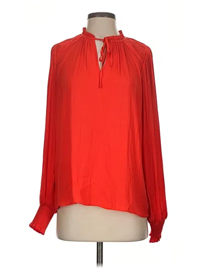 Pre-owned Maison D' Amelie Long Sleeve Blouse In Red