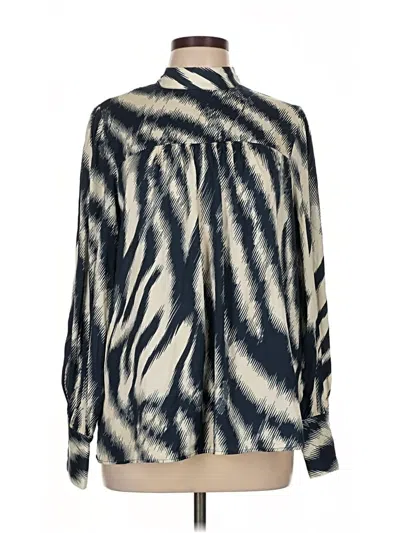 Pre-owned Maison D' Amelie Long Sleeve Blouse In Silver