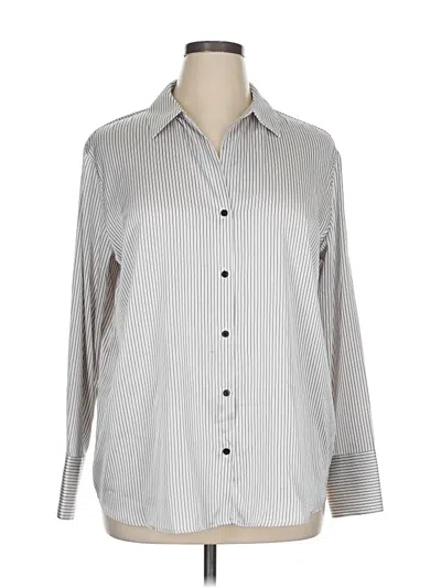 Pre-owned Maison D' Amelie Long Sleeve Blouse In Silver