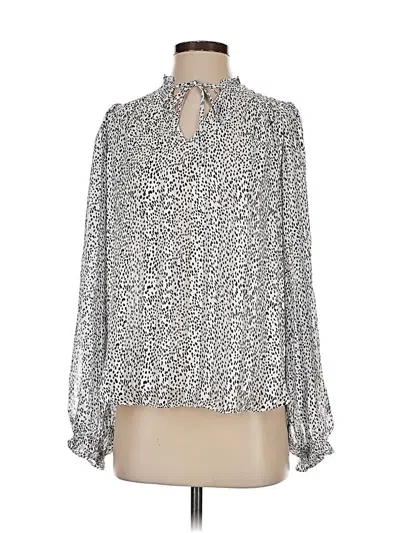 Pre-owned Maison D' Amelie Long Sleeve Blouse In Silver