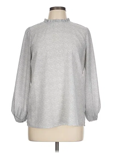 Pre-owned Maison D' Amelie Long Sleeve Blouse In Silver
