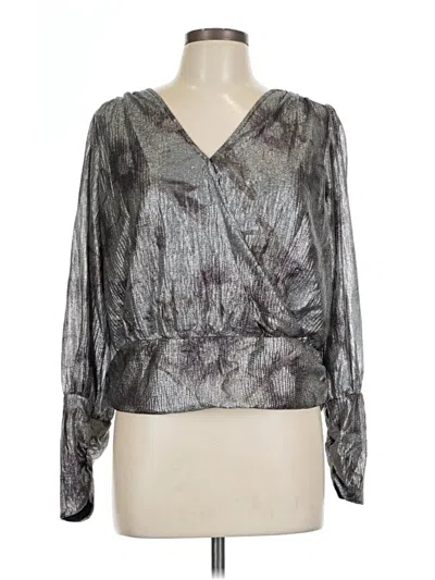 Pre-owned Maison D' Amelie Long Sleeve Blouse In Silver