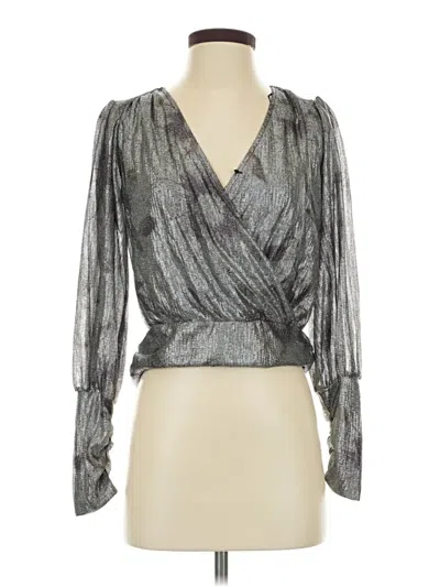 Pre-owned Maison D' Amelie Long Sleeve Blouse In Silver