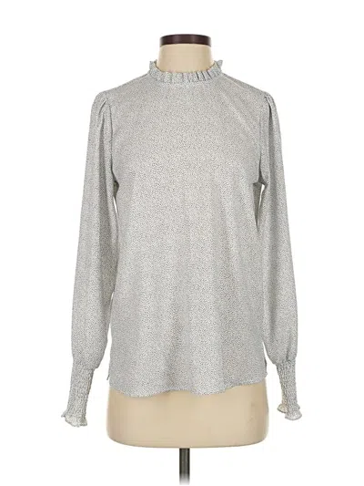 Pre-owned Maison D' Amelie Long Sleeve Blouse In Silver