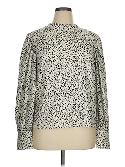 Pre-owned Maison D' Amelie Long Sleeve Blouse In Silver