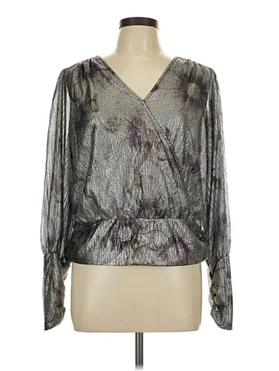 Pre-owned Maison D' Amelie Long Sleeve Blouse In Silver