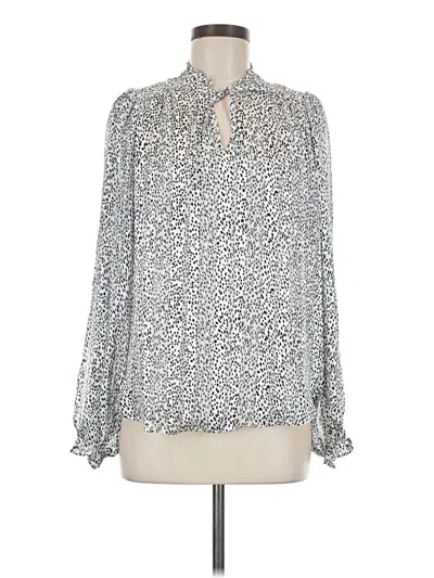 Pre-owned Maison D' Amelie Long Sleeve Blouse In Silver