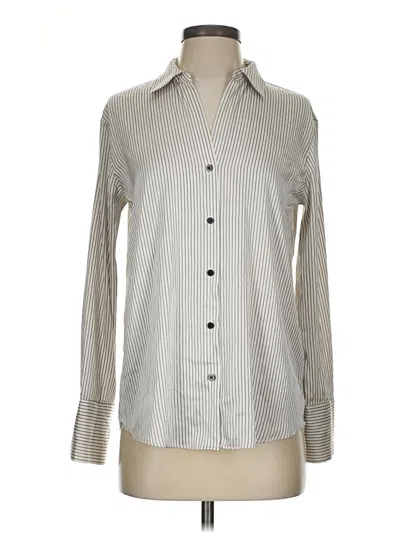 Pre-owned Maison D' Amelie Long Sleeve Blouse In Silver