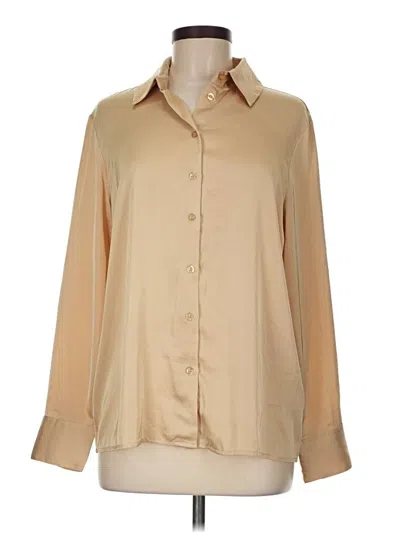Pre-owned Maison D' Amelie Long Sleeve Blouse In Tan