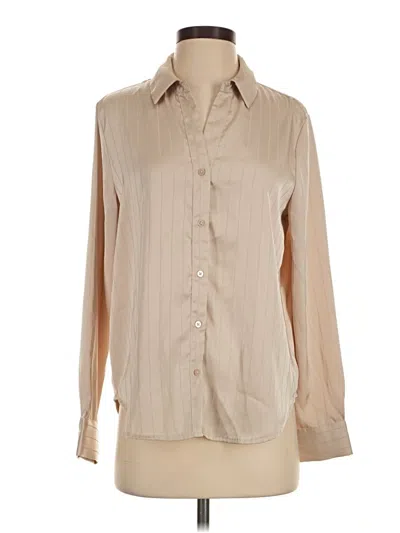 Pre-owned Maison D' Amelie Long Sleeve Blouse In Tan