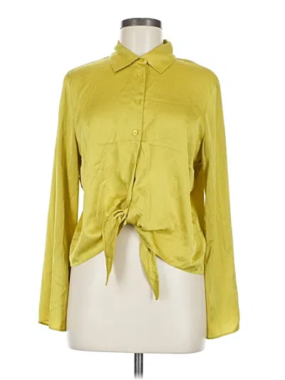 Pre-owned Maison D' Amelie Long Sleeve Blouse In Yellow