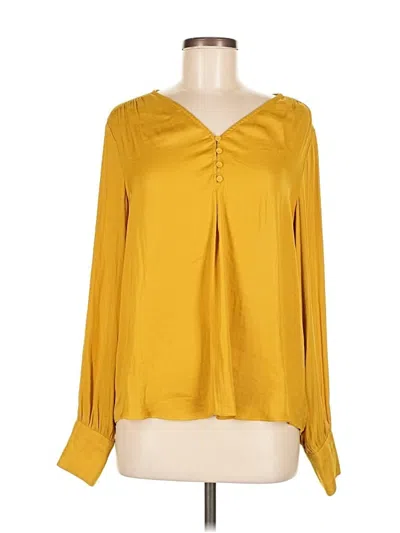 Pre-owned Maison D' Amelie Long Sleeve Blouse In Yellow