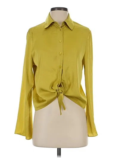 Pre-owned Maison D' Amelie Long Sleeve Blouse In Yellow