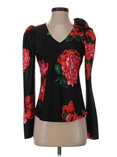 Pre-owned Maison D' Amelie Long Sleeve Top Black Sweetheart Neckline Tops