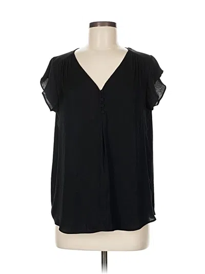 Pre-owned Maison D' Amelie Short Sleeve Blouse In Black