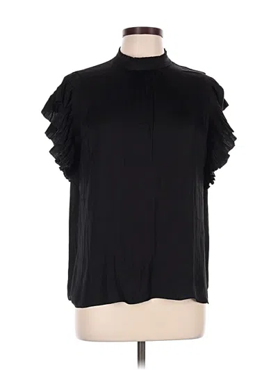 Pre-owned Maison D' Amelie Short Sleeve Blouse In Black