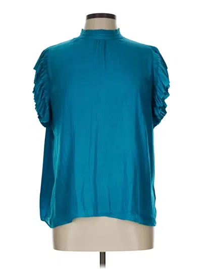 Pre-owned Maison D' Amelie Short Sleeve Blouse In Blue
