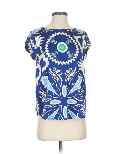 Pre-owned Maison D' Amelie Short Sleeve Blouse In Blue