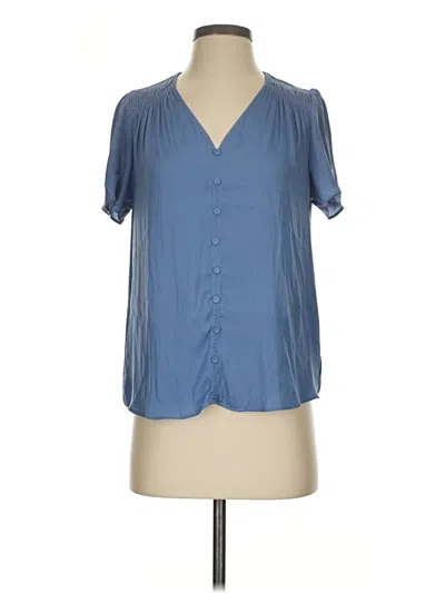 Pre-owned Maison D' Amelie Short Sleeve Blouse In Blue