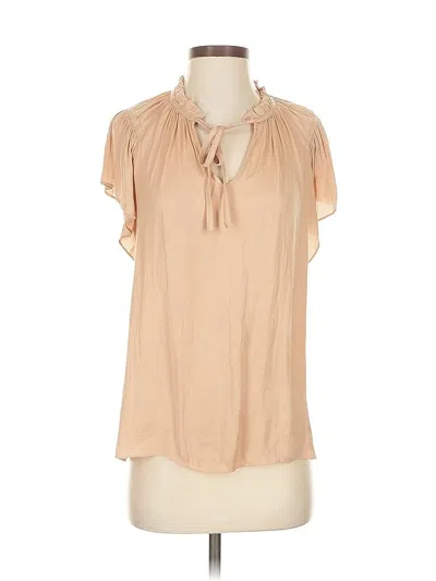 Pre-owned Maison D' Amelie Short Sleeve Blouse In Brown