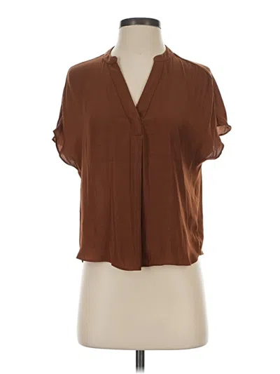 Pre-owned Maison D' Amelie Short Sleeve Blouse In Brown