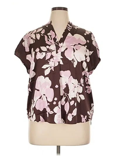 Pre-owned Maison D' Amelie Short Sleeve Blouse In Brown
