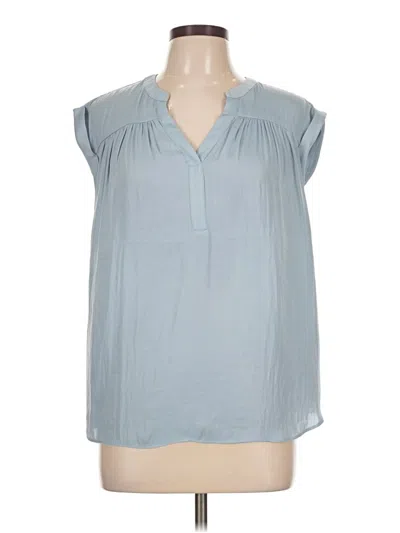 Pre-owned Maison D' Amelie Short Sleeve Blouse In Gray
