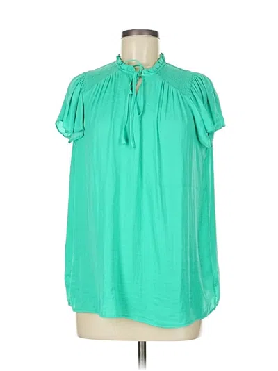 Pre-owned Maison D' Amelie Short Sleeve Blouse In Green