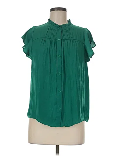 Pre-owned Maison D' Amelie Short Sleeve Blouse In Green