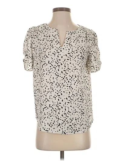 Pre-owned Maison D' Amelie Short Sleeve Blouse In Ivory