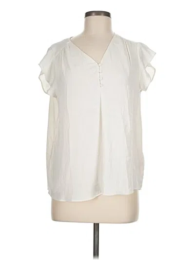 Pre-owned Maison D' Amelie Short Sleeve Blouse In Ivory