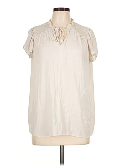 Pre-owned Maison D' Amelie Short Sleeve Blouse In Ivory