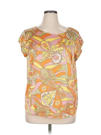 Pre-owned Maison D' Amelie Short Sleeve Blouse In Orange