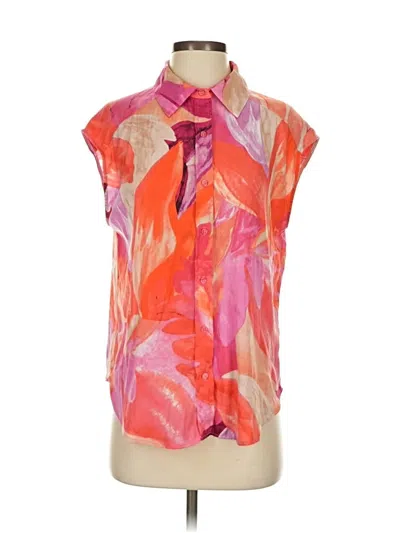 Pre-owned Maison D' Amelie Short Sleeve Blouse In Orange