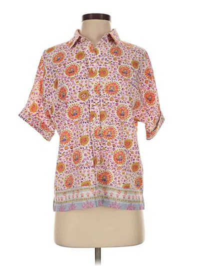 Pre-owned Maison D' Amelie Short Sleeve Blouse In Orange