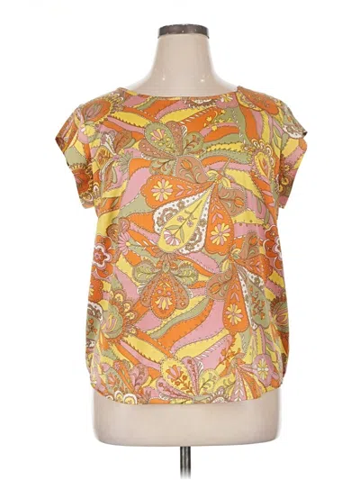 Pre-owned Maison D' Amelie Short Sleeve Blouse In Orange