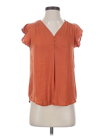 Pre-owned Maison D' Amelie Short Sleeve Blouse In Orange