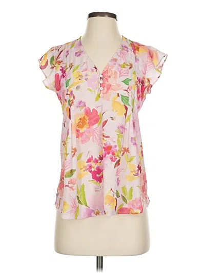 Pre-owned Maison D' Amelie Short Sleeve Blouse In Pink