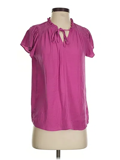 Pre-owned Maison D' Amelie Short Sleeve Blouse In Pink