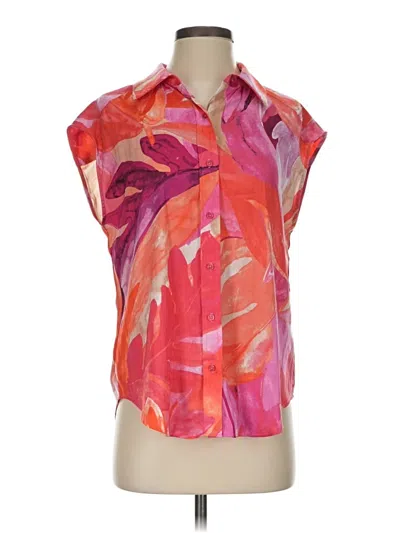 Pre-owned Maison D' Amelie Short Sleeve Blouse In Pink