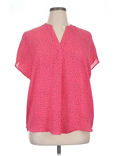 Pre-owned Maison D' Amelie Short Sleeve Blouse In Pink