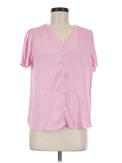 Pre-owned Maison D' Amelie Short Sleeve Blouse In Pink