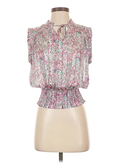 Pre-owned Maison D' Amelie Short Sleeve Blouse In Pink