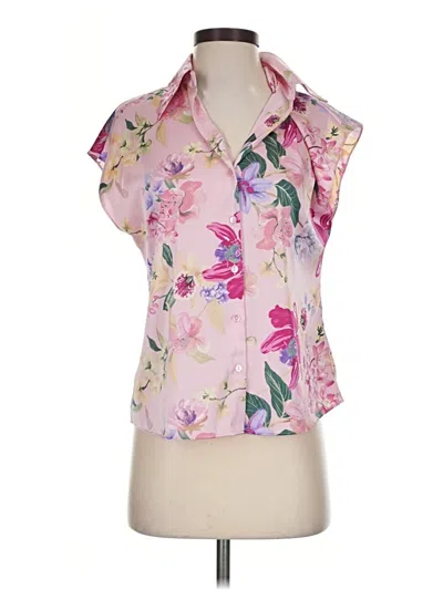 Pre-owned Maison D' Amelie Short Sleeve Blouse In Pink
