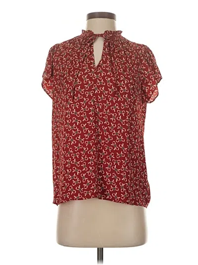 Pre-owned Maison D' Amelie Short Sleeve Blouse In Red