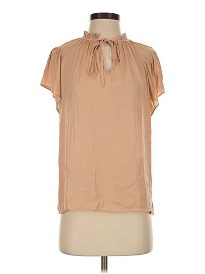 Pre-owned Maison D' Amelie Short Sleeve Blouse In Tan
