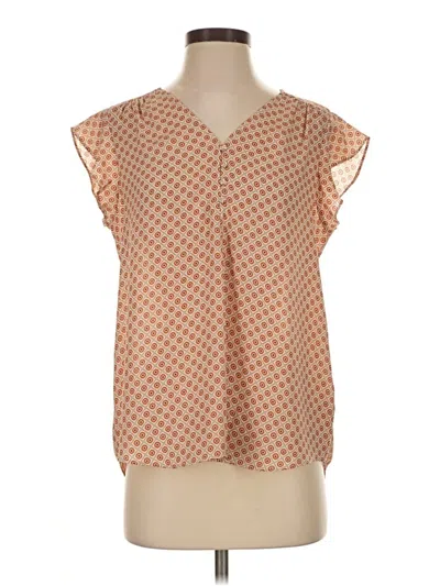 Pre-owned Maison D' Amelie Short Sleeve Blouse In Tan