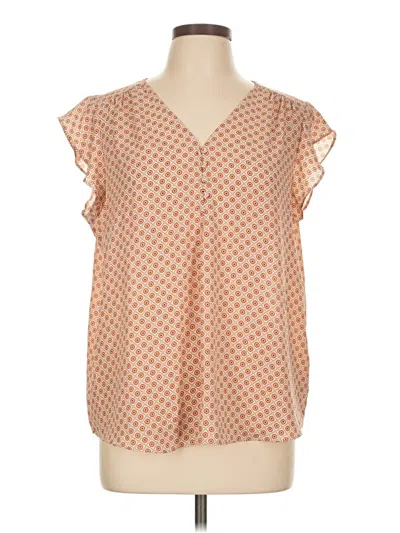 Pre-owned Maison D' Amelie Short Sleeve Blouse In Tan