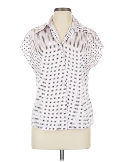 Pre-owned Maison D' Amelie Short Sleeve Blouse In White