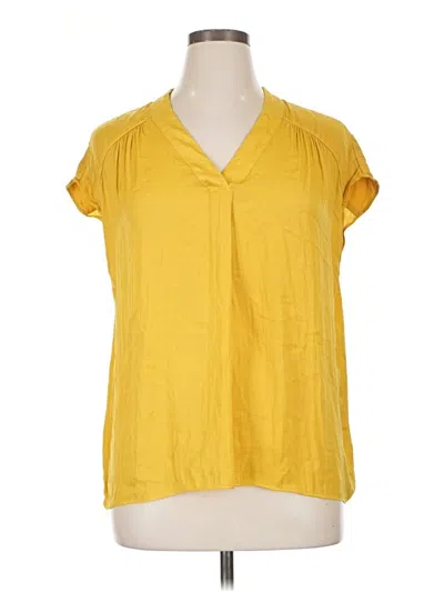 Pre-owned Maison D' Amelie Short Sleeve Blouse In Yellow